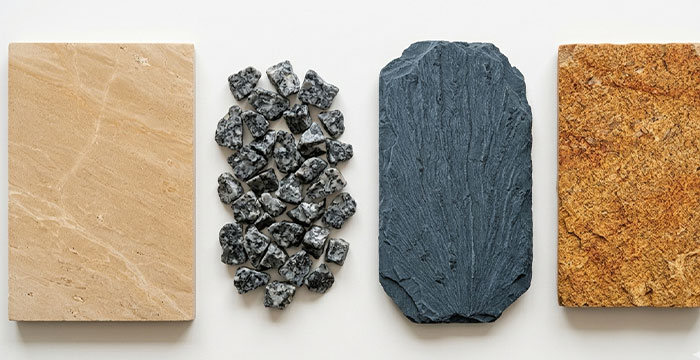 Échantillons pierres naturelles — guide de sélection pour terrasse extérieure